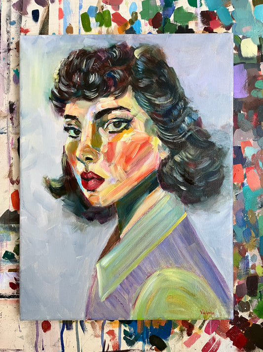 Colourful Portrait with expressive brushstrokes